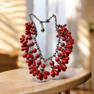 Necklace vintage  vibrant  red  San Valentin day
